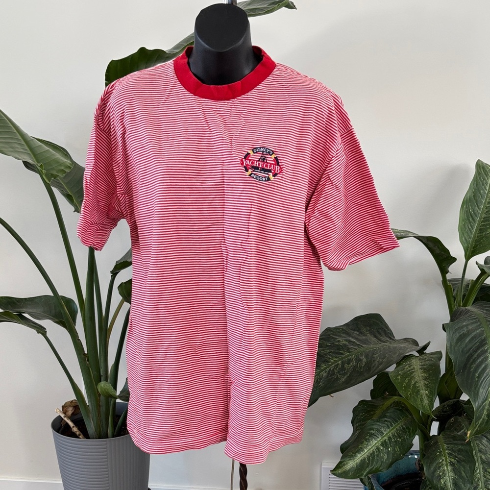 Disney Red and White Striped Yacht Club Shirt